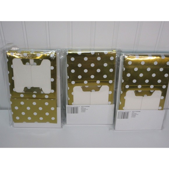 Celebrate Treat Boxes with Window & Cupcake Insert Gold White Polka Dots 3ct ea - Picture 2 of 14